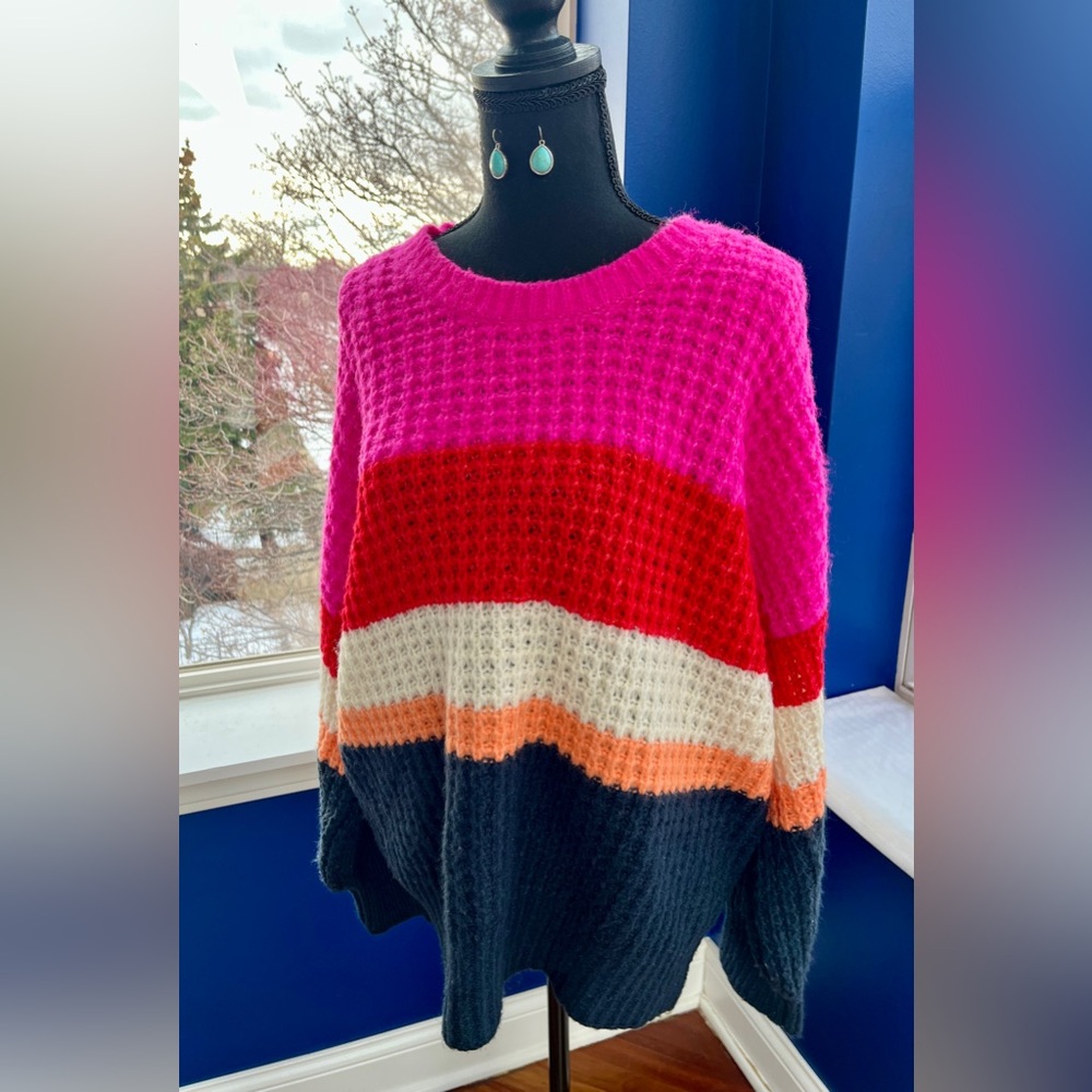 Universal Thread Waffle-Knit Colorblock Sweater - image 5